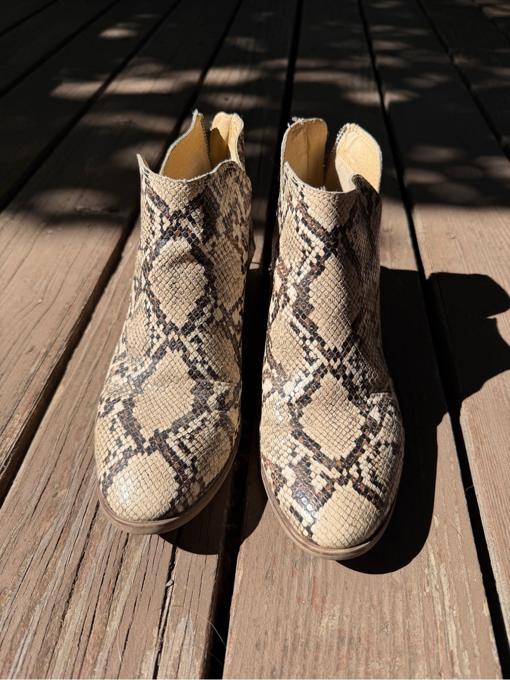 Michael Shannon Snakeskin Print Ankle Booties Women’s Size 9